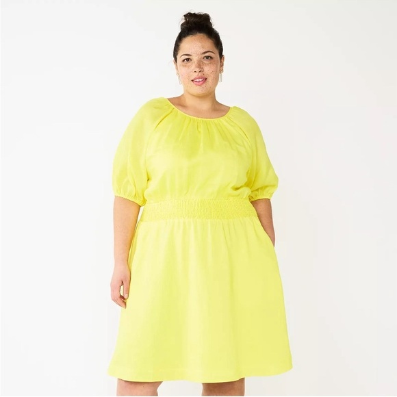 DRAPER JAMES RSVP yellow dress plus size - Picture 1 of 16